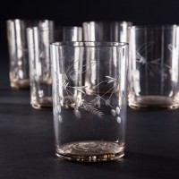 Komplet 9 szklanek o grawerowanej dekoracji